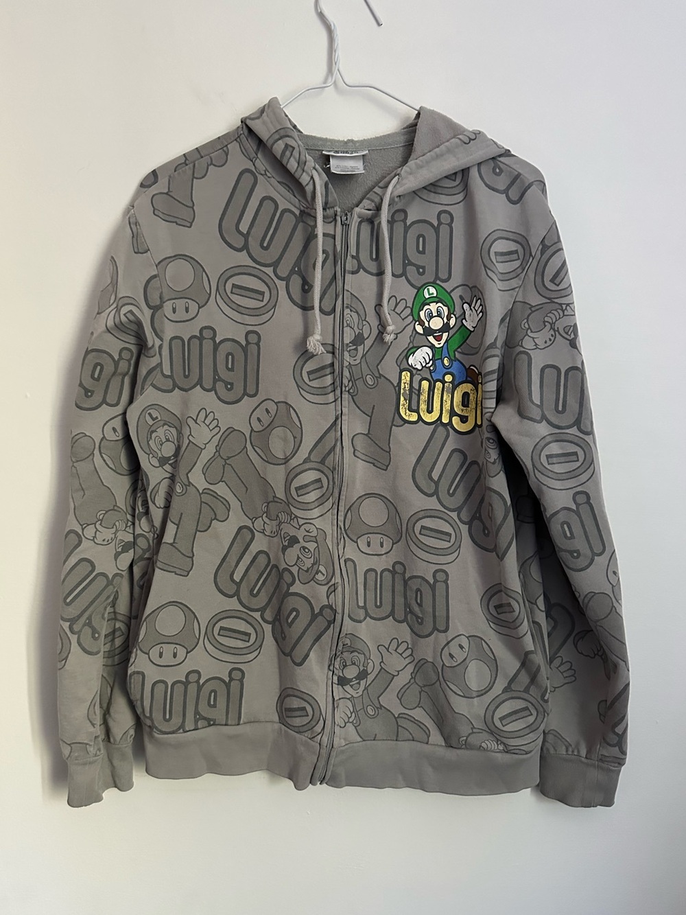 Super Mario Luigi Zip-Up Hoodie